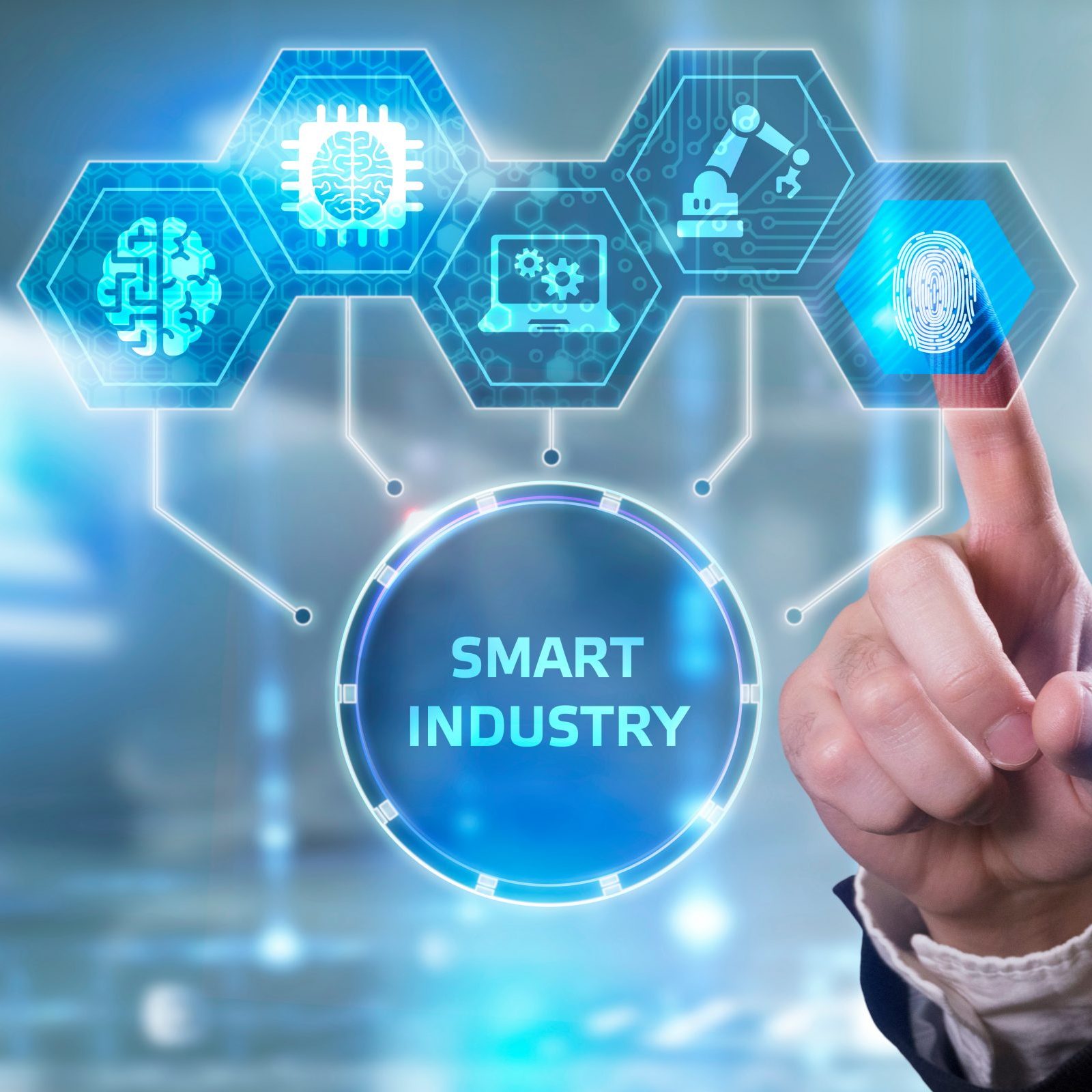 Smart industry 4.0 manufacturing technology concept.